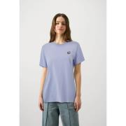 Karl Lagerfeld Ekologisk bomull T-shirt med kattens emblem Purple, Dam