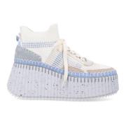 Chloé Pärlblå Wedge Sneakers för Kvinnor Blue, Dam