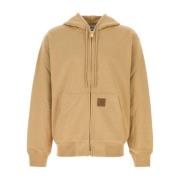 Carhartt Wip Hooded Eldon Sweat Jacket i Beige Brown, Herr