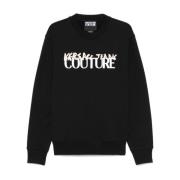 Versace Jeans Couture Svart Crew Neck Tröja Black, Herr