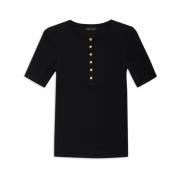 Anine Bing Svart Alessia Tee - Tidlös Elegans Black, Dam