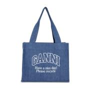 Ganni Blå Shopper Väska Dammode Blue, Dam