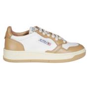 Autry Låga lädersneakers Beige, Dam