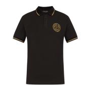 Versace Jeans Couture Polo med broderad logotyp Black, Herr