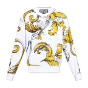 Versace Jeans Couture Sweatshirt med Outline Barocco-tryck White, Herr