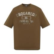 Dsquared2 T-shirt med logotyp och gummi finish Green, Herr