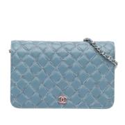 Chanel Vintage Pre-owned Laeder plnbcker Blue, Dam