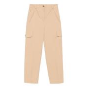 Twinset Cargo byxor i bomullsgabardin Beige, Dam