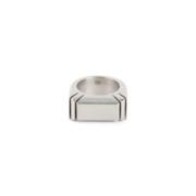 Rick Owens Avfasad Ring i Palladio-stil Gray, Herr