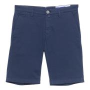 Jacob Cohën Bomull/Lyocell Shorts med Fickor Blue, Herr