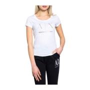 Armani Exchange Vit Bomull T-shirt Kollektion White, Dam