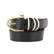 Chloé Läderarmbandbälte med mässingsdetaljer Black, Dam