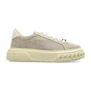 Casadei Sneakers med lurextråd Beige, Dam