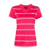 Emporio Armani Randig kortärmad T-shirt i rosa Pink, Dam