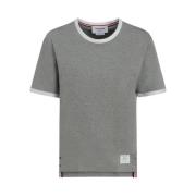 Thom Browne Kontrast Ribbad Crew Neck T-shirt Gray, Dam