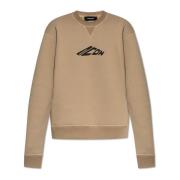 Dsquared2 Sweatshirt med tryckt logotyp Beige, Dam