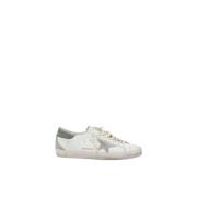 Golden Goose Lädersneakers med mockainsatser och broderat monogram Whi...