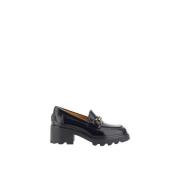 Tod's Metallplakett Kalvskinn Loafers med Blockklack Black, Dam