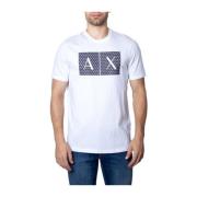 Armani Exchange Vit Bomull Crew Neck T-shirt White, Herr