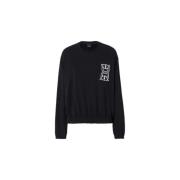 Pinko Rundhalsad sweatshirt Black, Dam