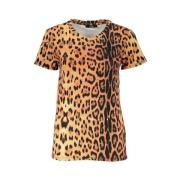 Cavalli Class Mönstrad T-shirt med logotyp Orange, Dam