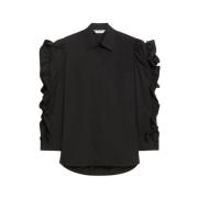 Max Mara Pleiadi Skjorta med Ruffle Ärmar Black, Dam