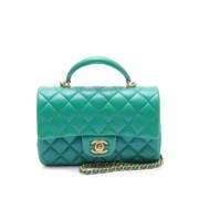 Chanel Vintage Pre-owned Laeder axelremsvskor Green, Dam