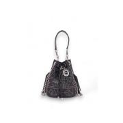 La Carrie Svart Läder Bucket Bag med Studs Black, Dam