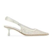 Jimmy Choo Mesh Embellished Pumps White, Dam