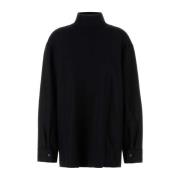 Jil Sander Svart ullblandningsblus Black, Dam