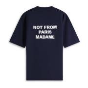 Drole de Monsieur Marin Slogan T-shirt Klassisk Rund Hals Blue, Herr