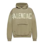 Balenciaga Sweatshirt med vintageeffekt Green, Herr