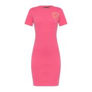 Versace Jeans Couture T-shirt med tryckt logotyp Pink, Dam