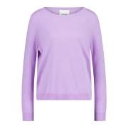 Allude Mjuk Ull-Kashmir Pullover Löst Passform Purple, Dam