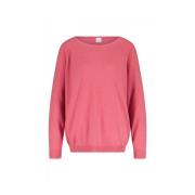 Allude Stilig Cashmere Pullover med Fram- och Baksömmar Pink, Dam