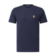 Belstaff Logo T-shirt, Klassisk Design, Bomull Blue, Herr