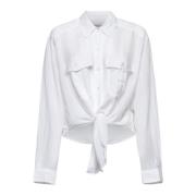 Isabel Marant Étoile Vit Button-Up Skjorta med Sløjfdetaljer White, Da...