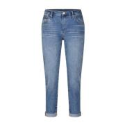 True Religion Casual Boyfriend Jeans med Used-Look Detaljer Blue, Dam