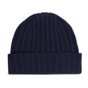 Windsor Lyxig Ull-Kashmir Blandning Beanie Blue, Dam