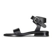 AGL Elegant Sandal med Remmar Made in Italy Black, Dam