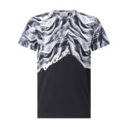 Carlo Colucci T-shirt med repmönster Black, Herr