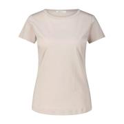 Stefan Brandt Bomull T-shirt med rund hals Beige, Dam