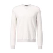 Iris Von Arnim Klassisk Ull Crewneck Tröja White, Herr