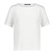 Luisa Cerano Blandat Material T-shirt, Halvtransparent Framsida White,...