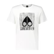 Moose Knuckles Grafiskt Tryck Bomull T-shirt White, Herr