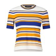 Marc Cain Randig T-shirt med rund hals Multicolor, Dam