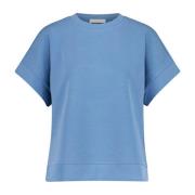 Rich & Royal Bekväm T-shirt, Rund hals design Blue, Dam