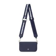 Aigner Elegant läder axelväska med magnetlås Blue, Dam