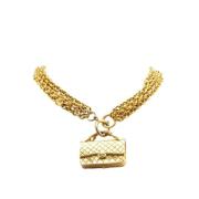 Chanel Vintage Pre-owned Metall halsband Yellow, Dam