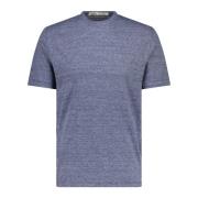 Maurizio Baldassari Linne-Ull Blandning T-shirt Melerat Design Blue, H...